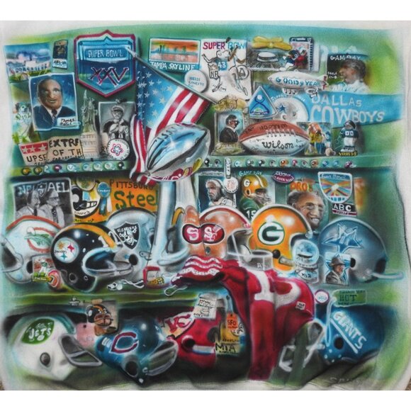 Vintage NFL Hall of Fame All-Pro 1/1 Airbrushed Sweatshirt Adult XL OJ Simpson - Picture 8 of 9